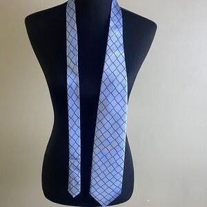 Firenze Pure Silk Blue Men's Tie Diamond Pattern NEW